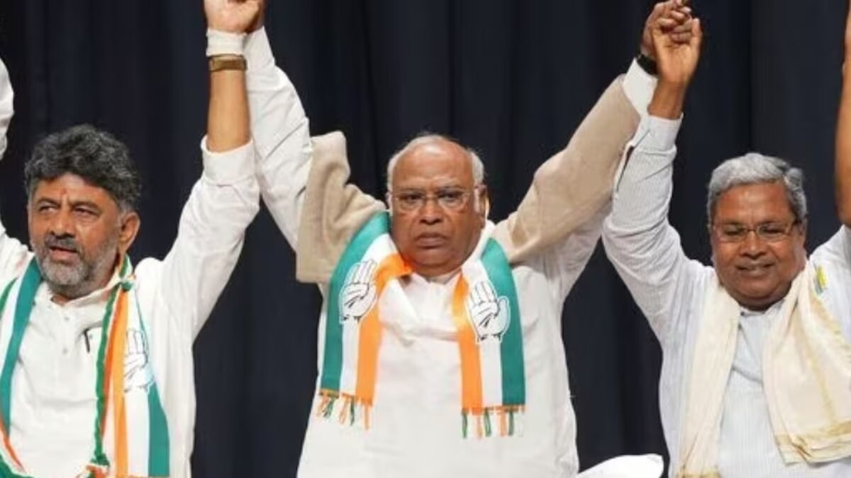 डीके शिवकुमार/मल्लिकार्जुन खड़गे/सिद्धारमैया (फाइल फोटो)