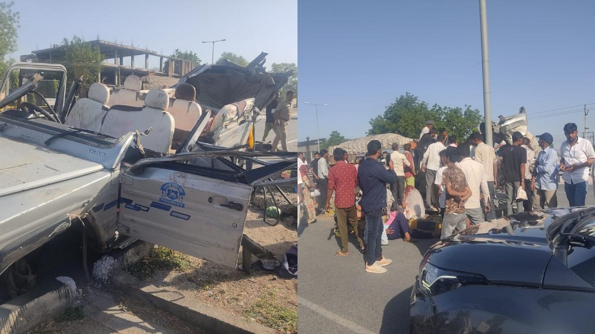 टैक्सी और ट्रक में भिड़ंत