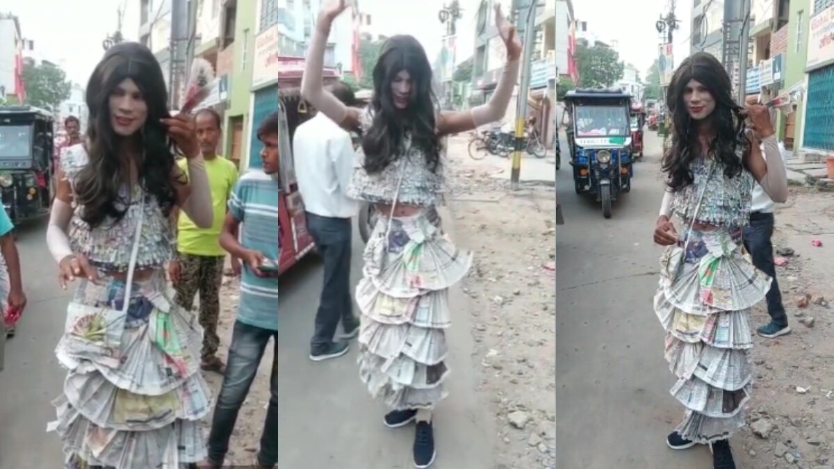 अखबार की ड्रेस पहनकर सड़क पर किया डांस, उर्फी जावेद के जबरा फैन को देखने के लिए उमड़ी भीड़, Video