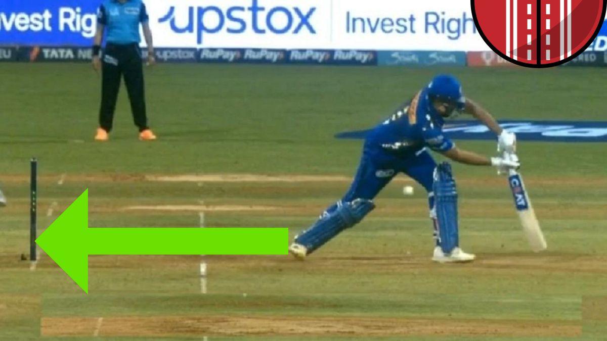 रोहित शर्मा के आउट दिए जाने के तरीके पर उठे सवाल (@IPL)