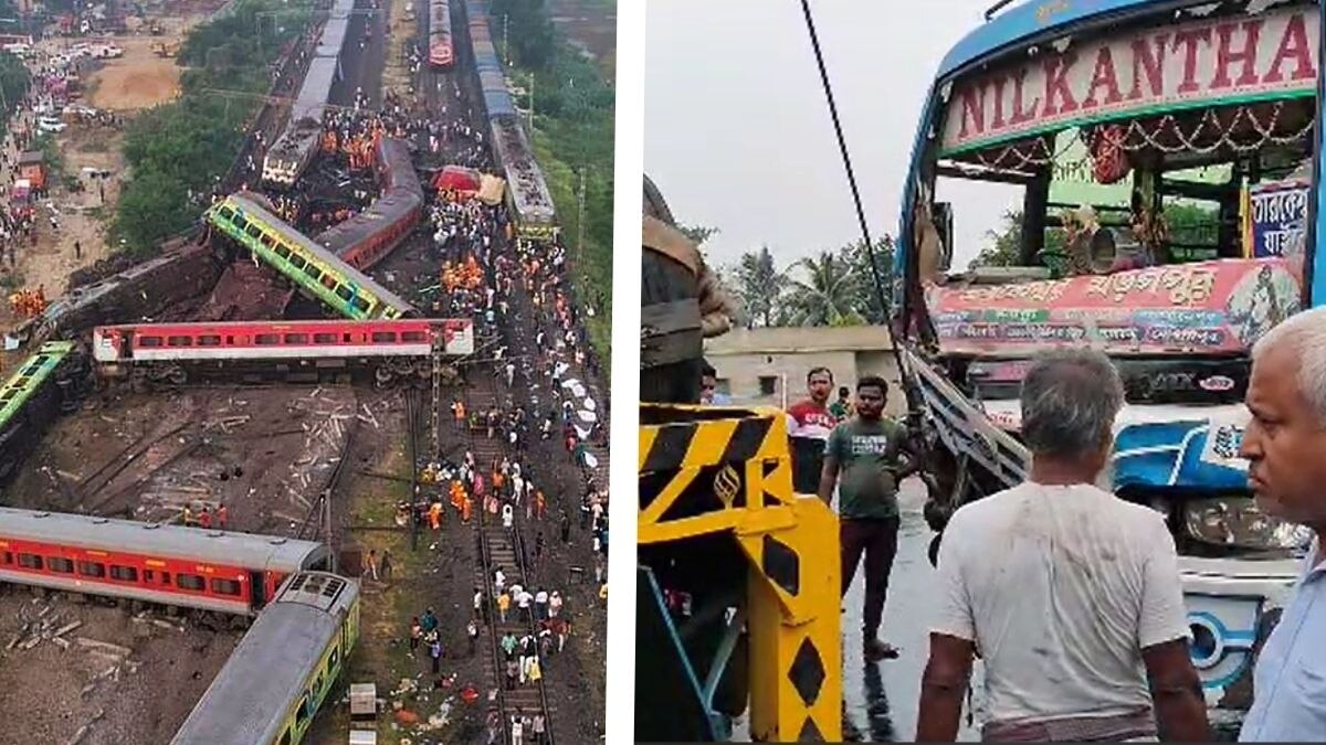 बालासोर हादसे के घायलों को ले जा रही बस का एक्सीडेंट