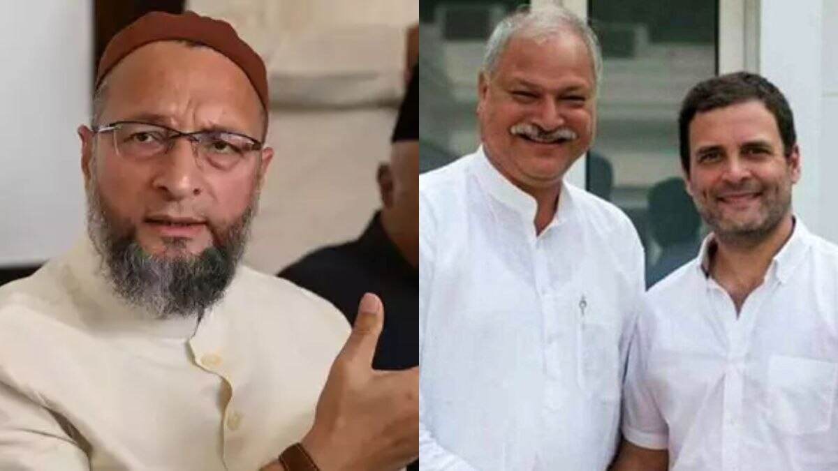 असदुद्दीन ओवैसी और राहुल गांधी के साथ कांग्रेस विधायक शकील अहमद खान (फाइल फोटो)