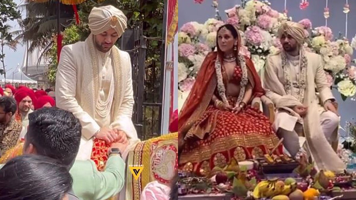 Karan Deol-Drisha Wedding Live Updates: घोड़ी चढ़े सनी देओल के बेटे करण, धूमधाम से निकली बारात - Karan Deol Drisha Acharya wedding live updates Sunny Deol Dharmendra bobby deol arrived in baraat