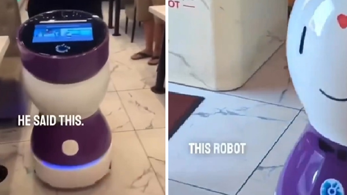 'रास्ता छोड़ो, काम करने दो...' महिला ने रोका तो भड़क गया रोबोट वेटर, VIDEO