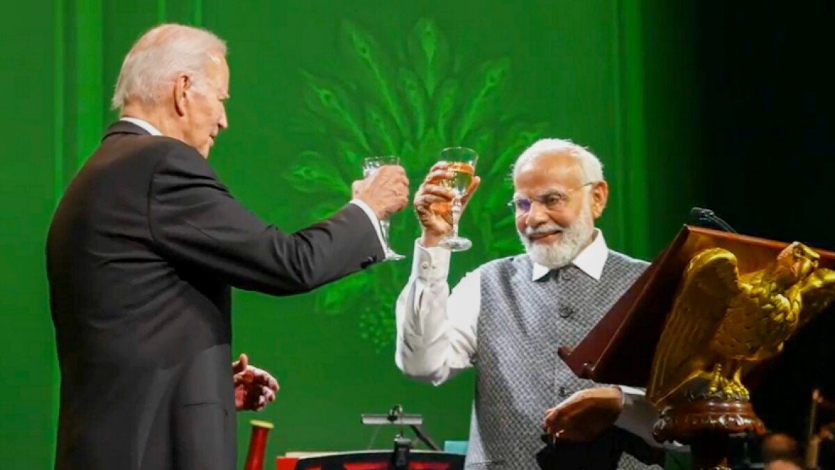 PM Modi and Joe Biden drink (Photo-PTI)
