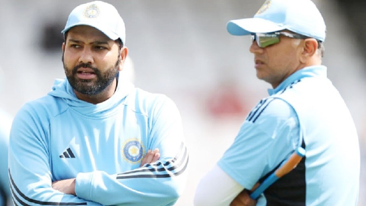 भारतीय टीम के कप्तान रोहित शर्मा और कोच राहुल द्रविड़.
