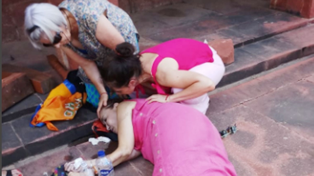 रेलिंग से गिरकर फ्रांस की महिला की मौत 