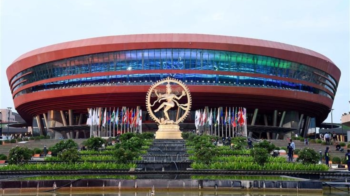 जी 20 सम्मेलन के आयोजन स्थल 'भारत मंडपम' की तस्वीर (Photo-PIB)