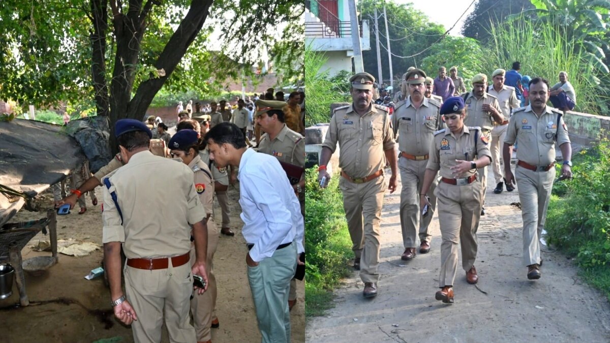 औरैया: घटनास्थल पर पुलिस 