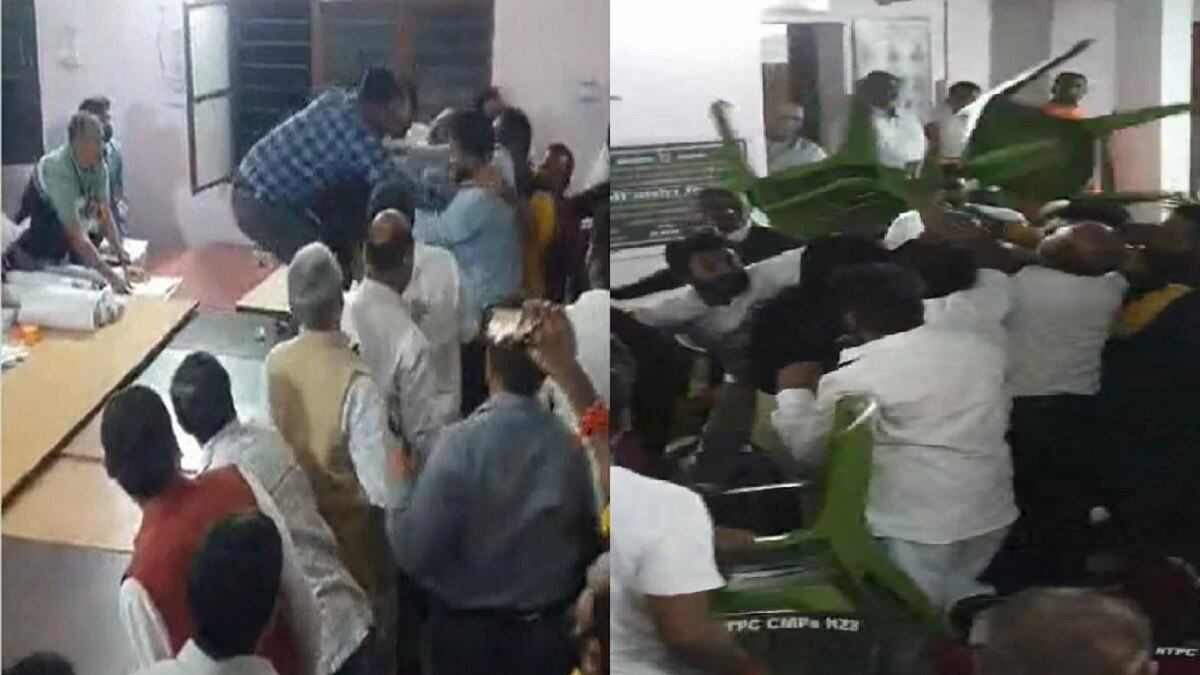 हजारीबाग बार एसोसिएशन चुनाव में मारपीट (Screengrab).