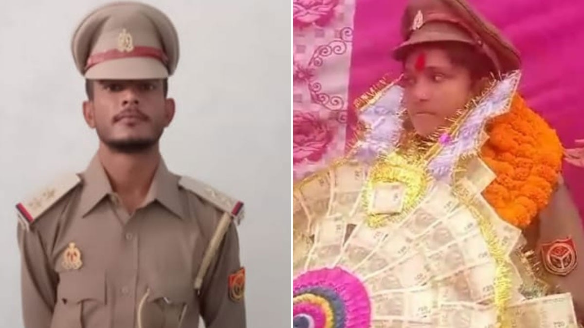 पुलिस की वर्दी में युवक और युवती की फोटो वायरल 