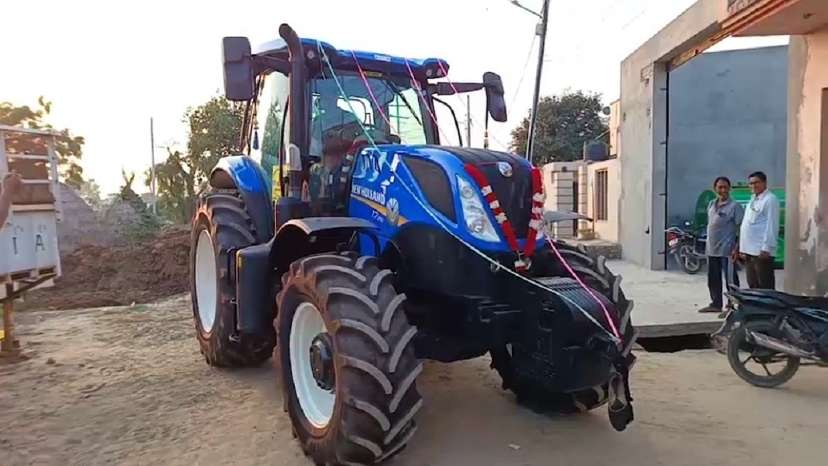 Farmer bought advance tractor and bailer machine from England and Russsia