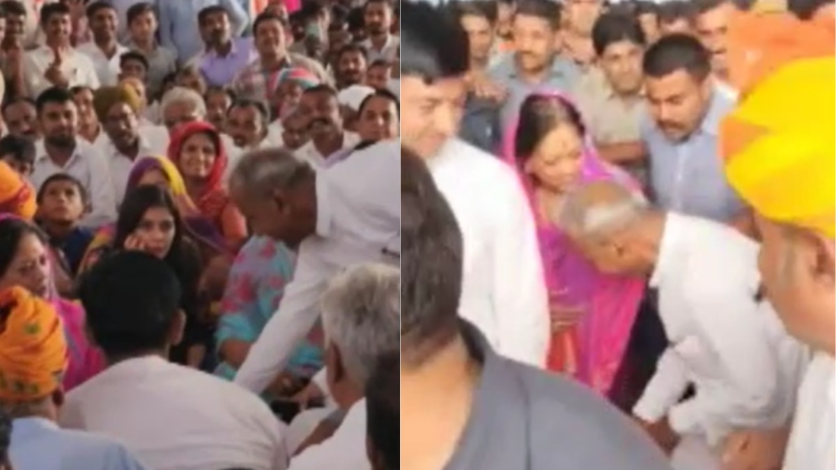 वसुंधरा राजे सिंधिया के पैर छूते राजस्थान के कांग्रेस विधायक.