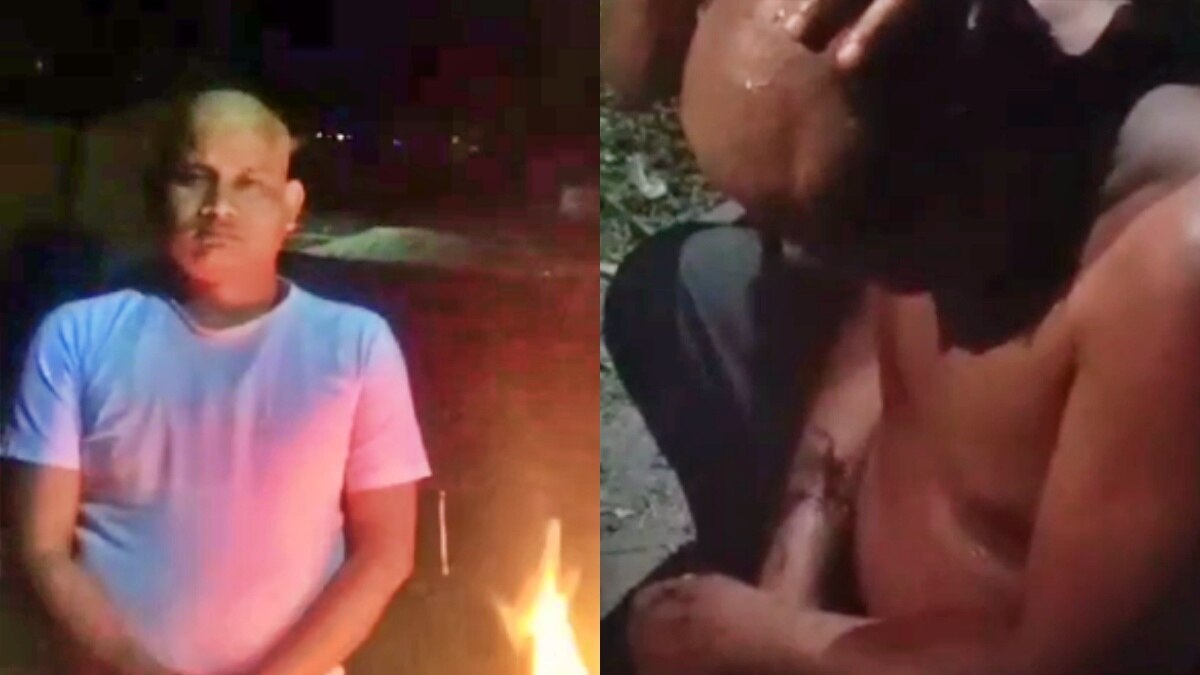 अपना सिर मुंडवाते चाचा-भतीजा 