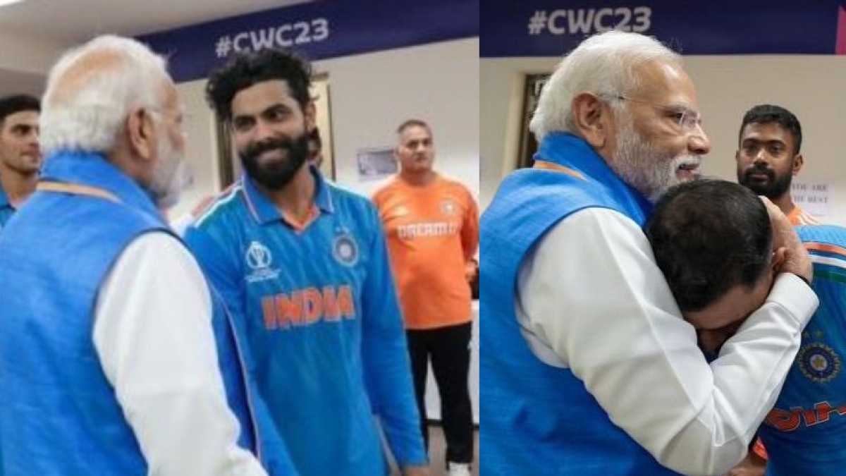 India vs Australia, World Cup 2023: जडेजा से हाथ मिलाया, शमी को गले लगाया... जब टीम इंडिया के ड्रेसिंग रूम में पहुंचे PM मोदी