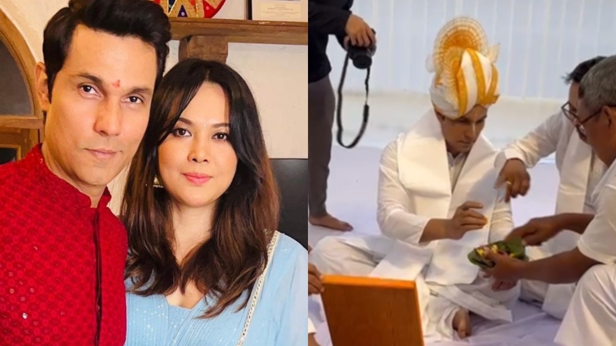 रणदीप हुड्डा ने पहनी Kokyet पगड़ी, लिन लैशराम ने पोलोई ड्रेस, खास था दोनों का वेडिंग लुक