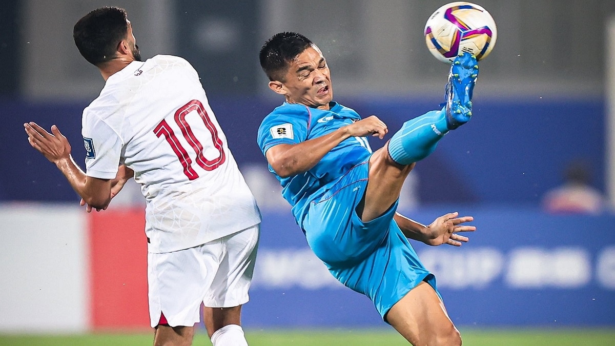 भारत बनाम कतर फुटबॉल मैच. (@IndianFootball)