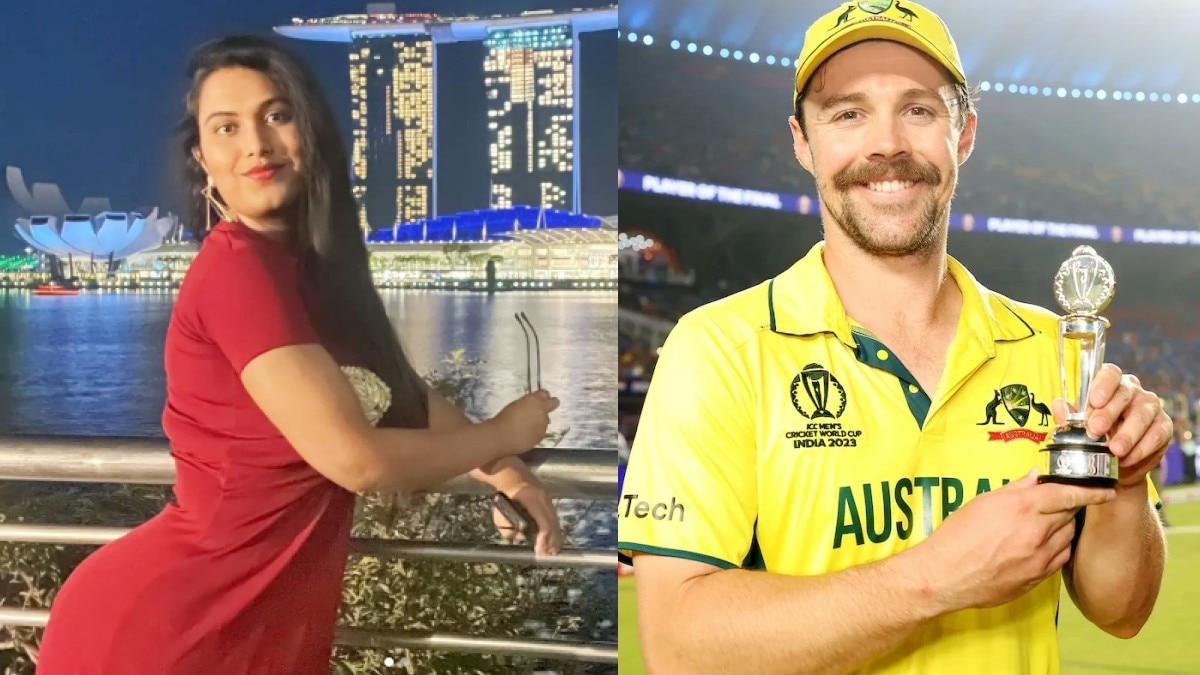 बंगाली मॉडल हेमोश्री भद्रा ने ट्रेविस हेड के नाम का सिंदुर अपनी मांग में भरा. (Getty & Instagram)