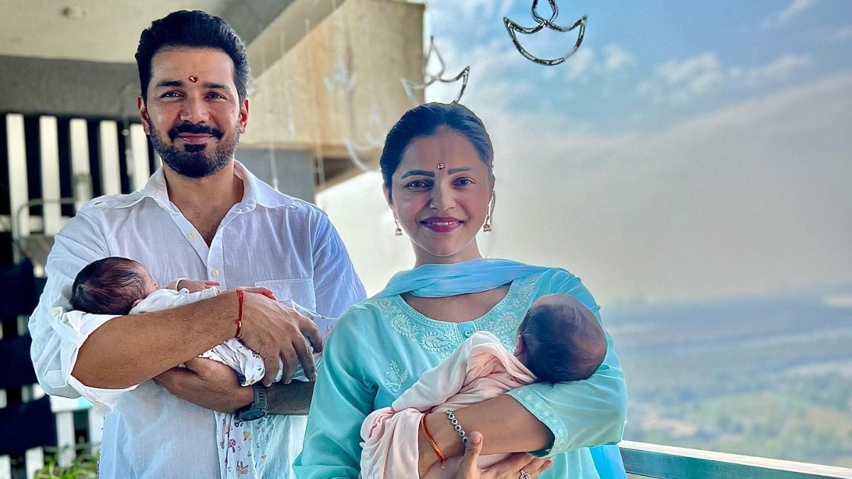 Rubina Dilaik, Abhinav Shukla share first pic of twin girls.