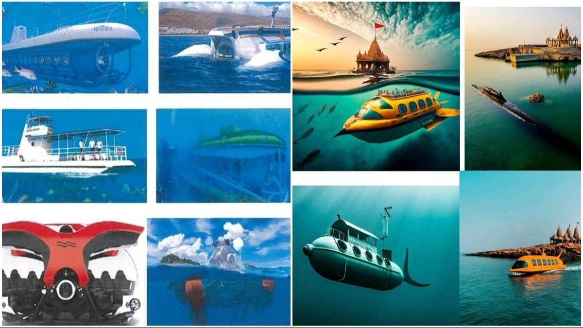 पनडुब्बी से देख सकेंगे समुद्र में डूबी द्वारका नगरी.  