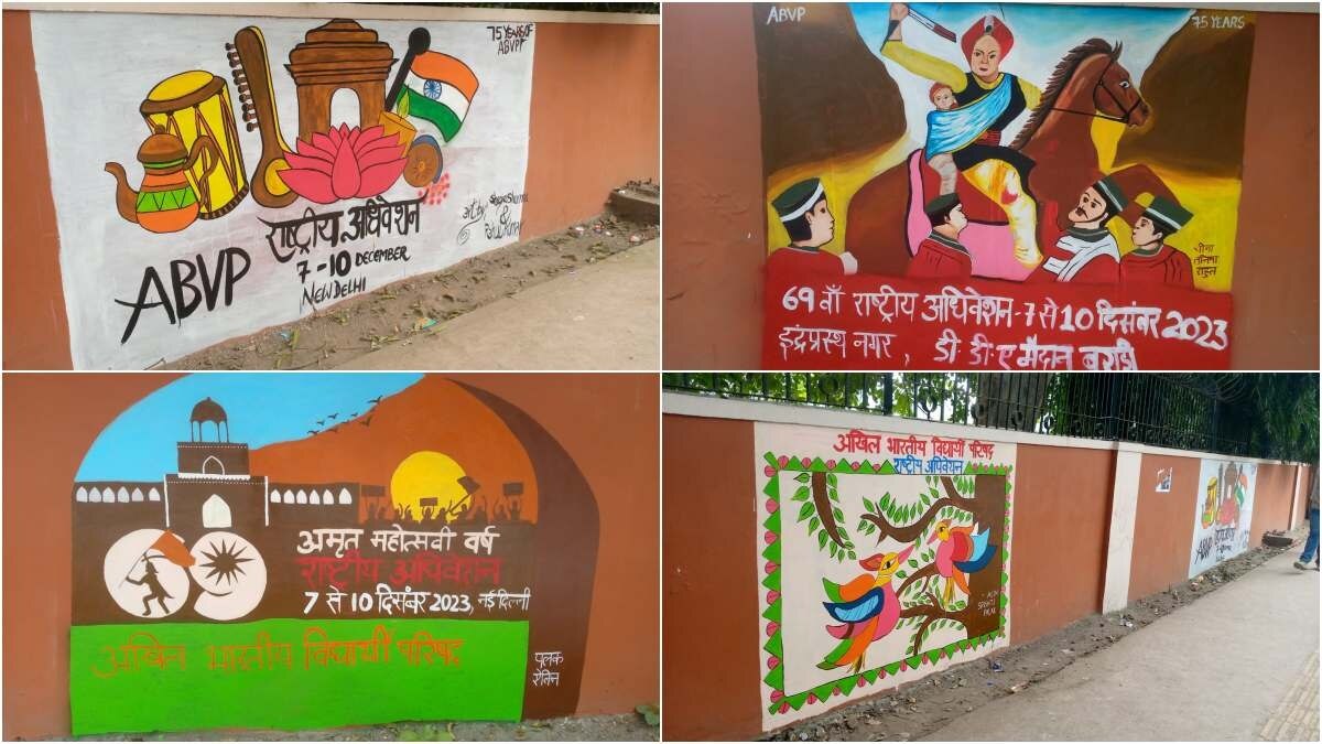 दिल्ली यूनिवर्सिटी के छात्रों ने दिल्ली के इतिहास पर बनाई 50 से ज्यादा वॉल पेंटिंग