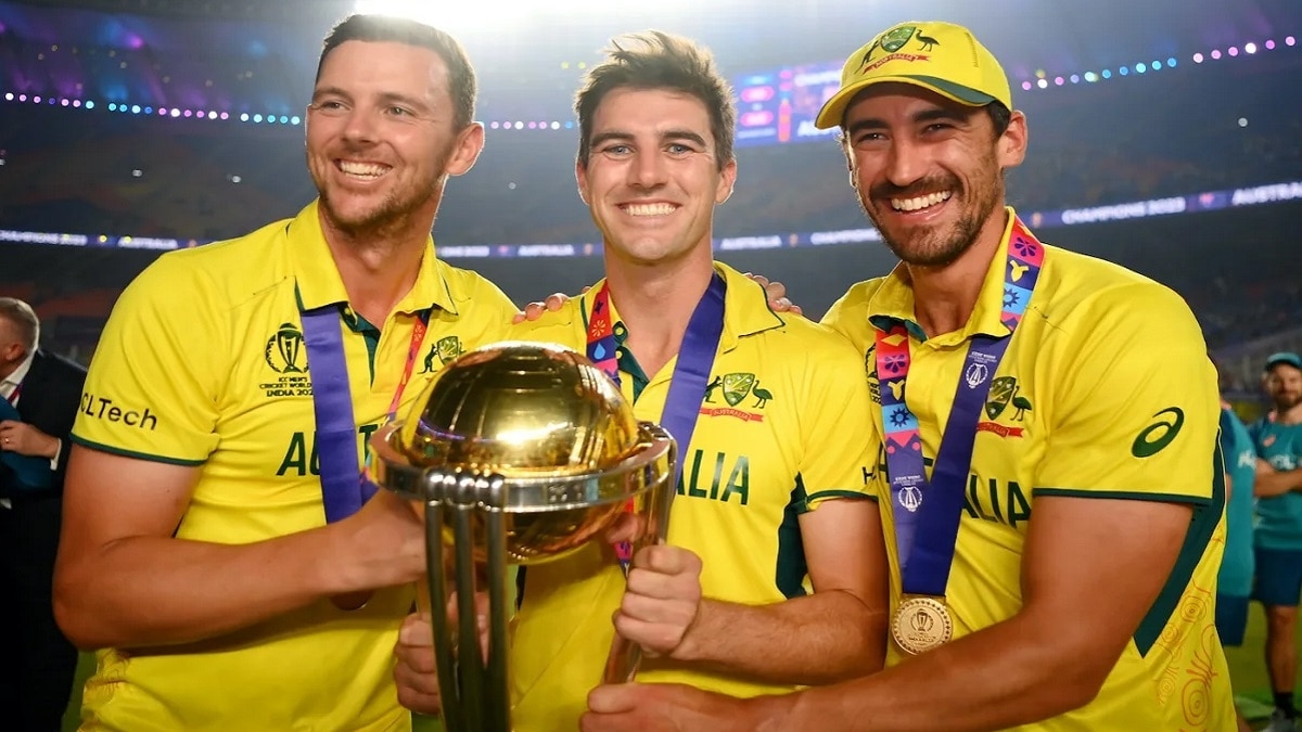 ऑस्ट्रेलियाई स्टार प्लेयर जोश हेजलवुड,पैट कमिंस और मिचेल स्टार्क. (Getty)