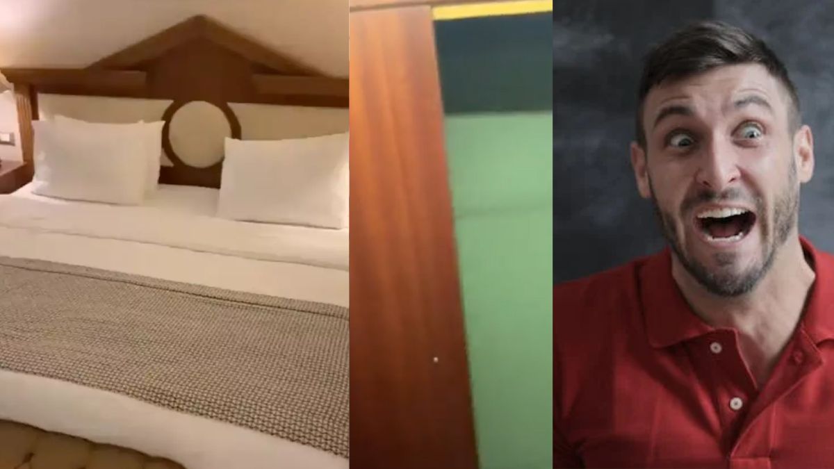 होटल के कमरे में शख्स को सीक्रेट दरवाजा मिला (तस्वीर- सोशल मीडिया) 