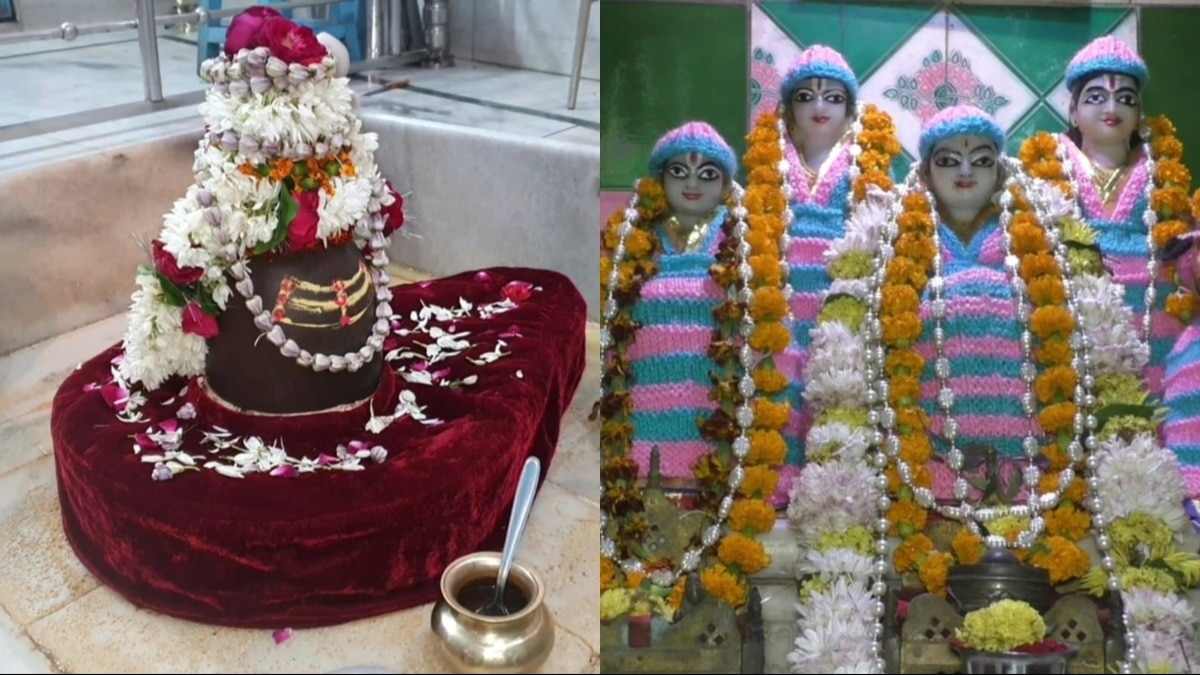 भगवान को पहनाए गए ऊनी वस्त्र.