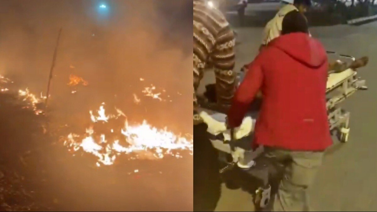 नोएडा: स्लम एरिया में लगी आग 