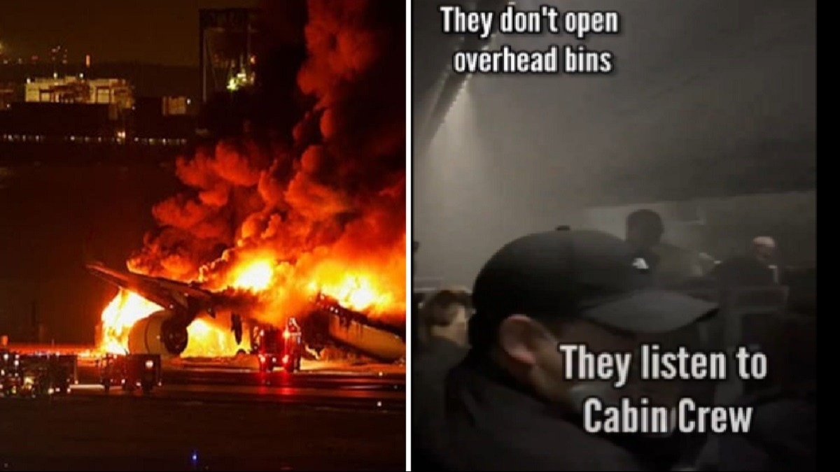 आग से घिरे प्लेन में न हल्ला न भगदड़, लोगों ने चुपचाप ऐसे बचाई जान, हैरान कर देगा VIDEO