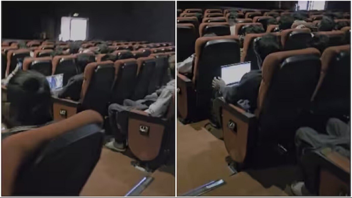 सिनेमा हॉल में ये क्या करता दिखा शख्स