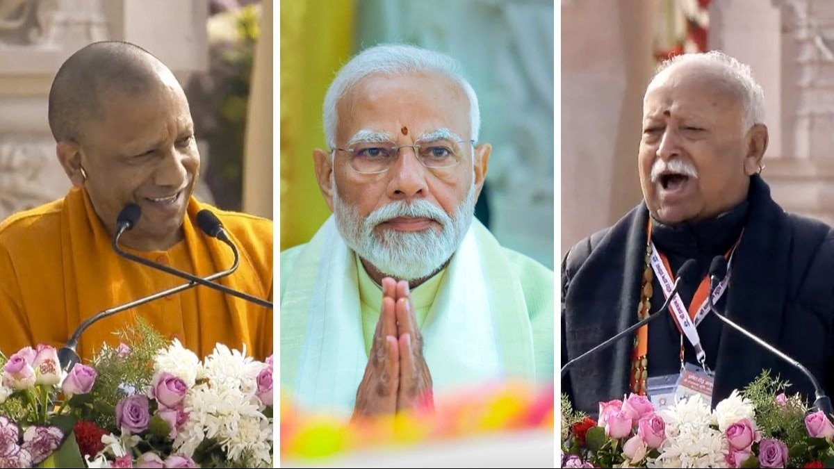 योगी आदित्यनाथ, प्रधानमंत्री नरेंद्र मोदी और मोहन भागवत