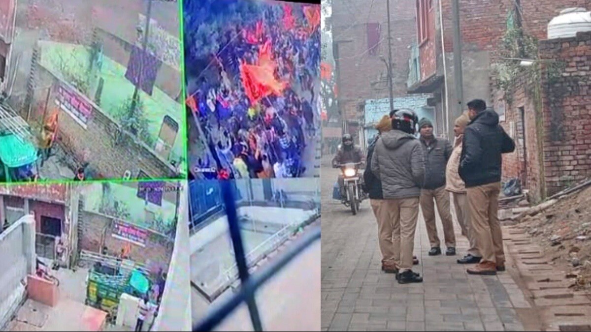 आगरा: घटना के बाद मौके पर पुलिस फोर्स की तैनाती 