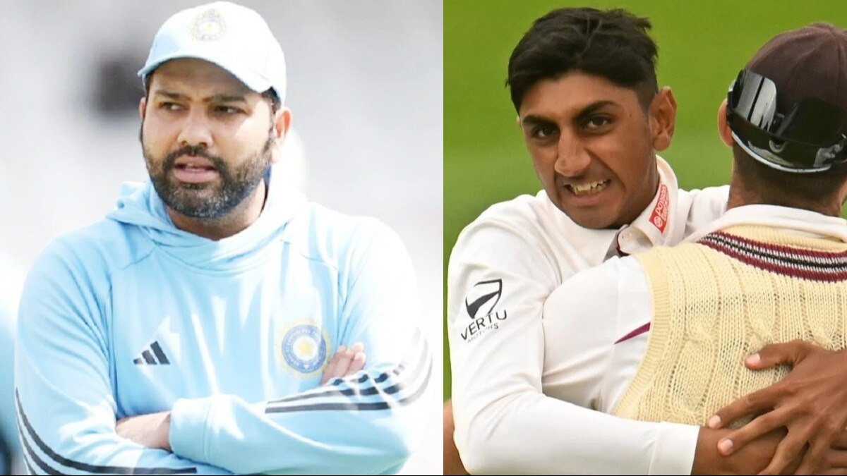 भारतीय कप्तान रोहित शर्मा और इंग्लिश स्पिनर शोएब बशीर.