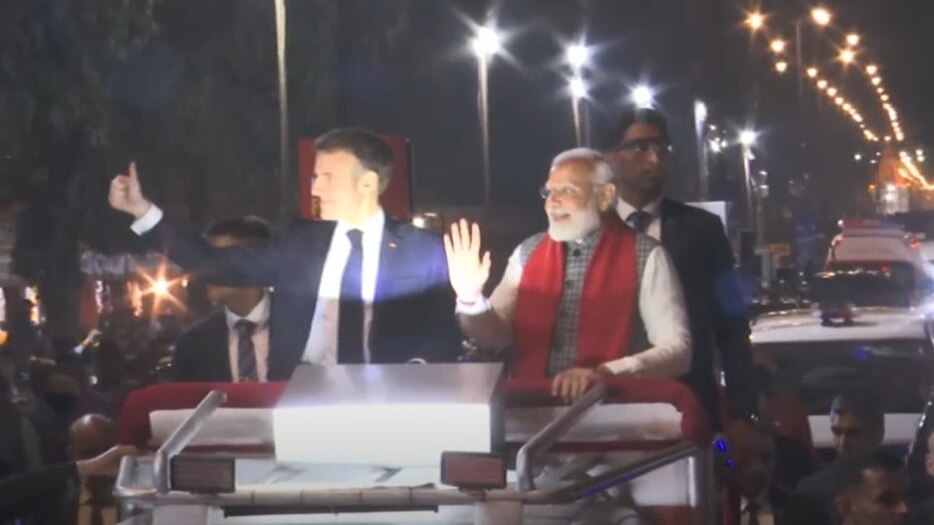 मोदी-मैक्रों का रोड शो