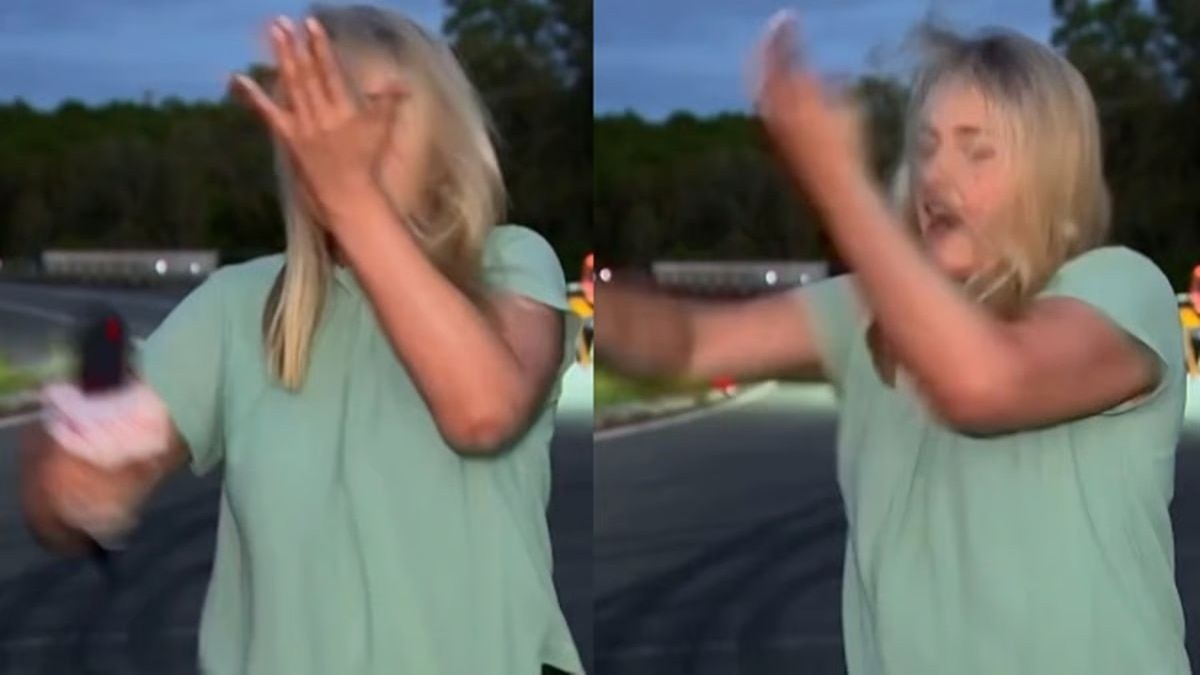 LIVE टीवी पर खुद को थप्पड़ मारने लगी रिपोर्टर, फिर बताई वजह- VIDEO वायरल