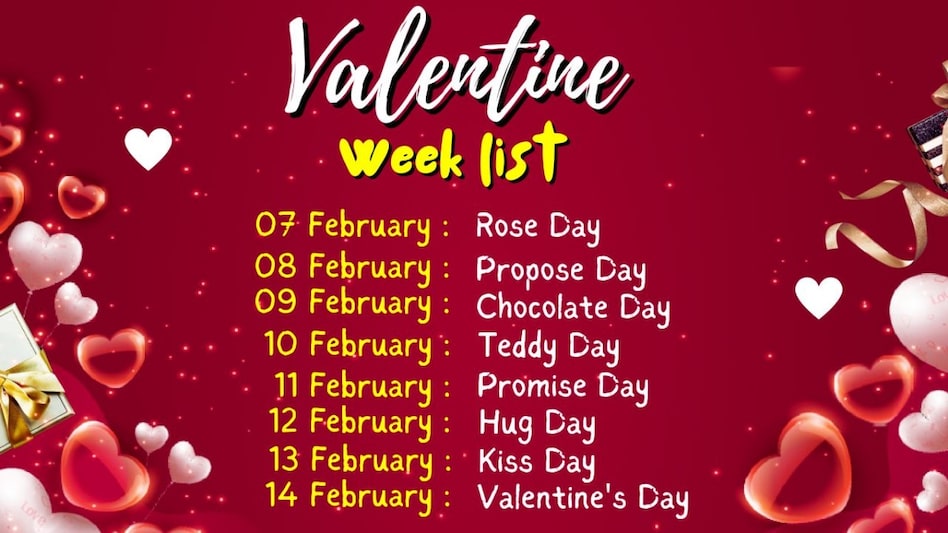 Valentine Week List 2024: कल से शुरू वैलेंटाइन वीक, जानें किस दिन मनेगा कौन सा डे - valentine week list 2024 valentine week day schedule calender of rose chocolate teddy promise hug