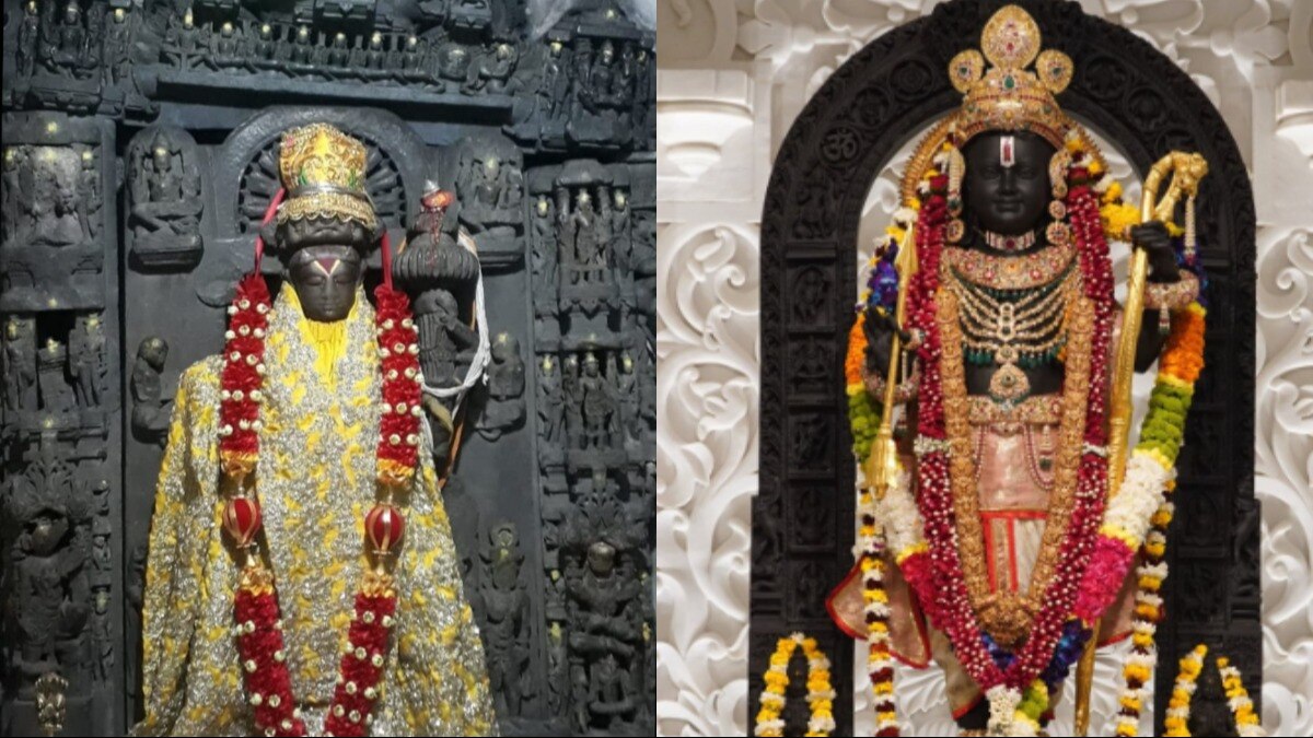 Statue of Lord Vishnu and Ramlala.