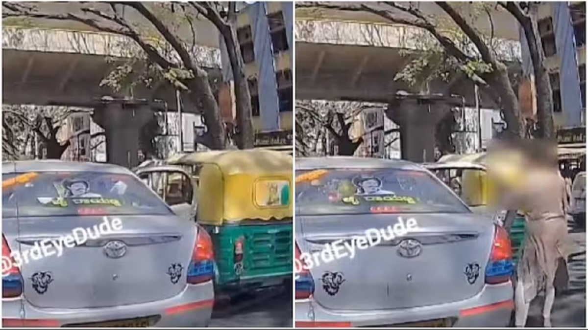 VIDEO: महिला ने बीच सड़क पर खोल दिया कैब का दरवाजा, पीछे से ऑटो आया और...