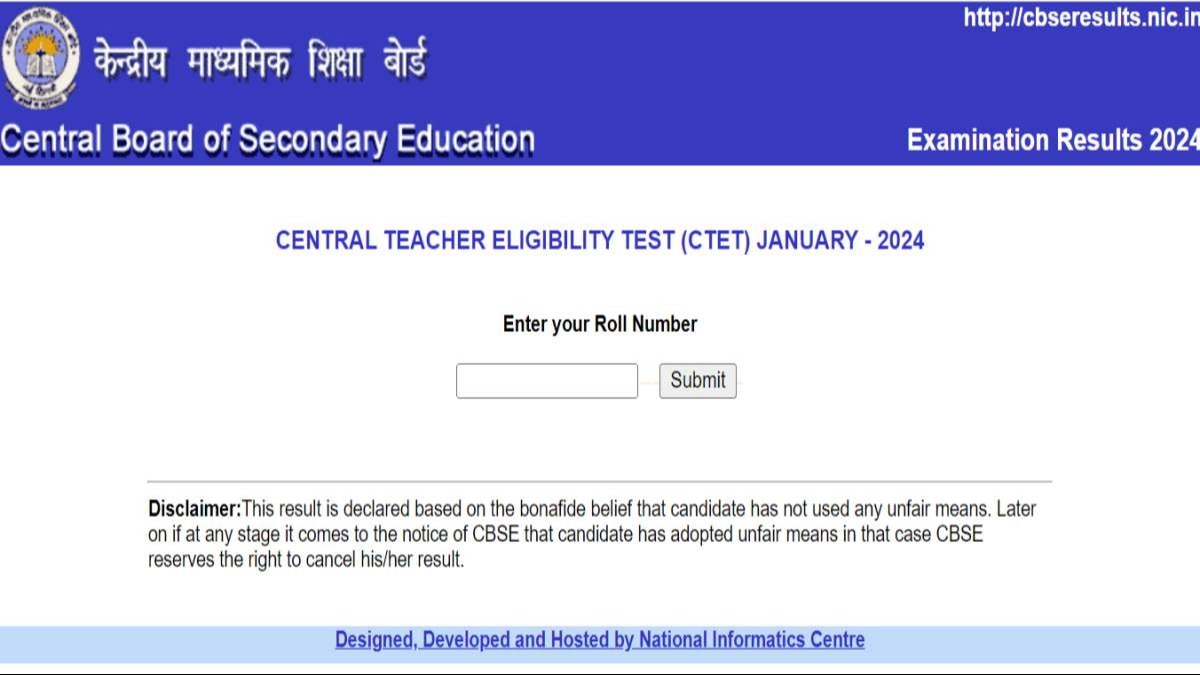 CTET Result 2024 Declared