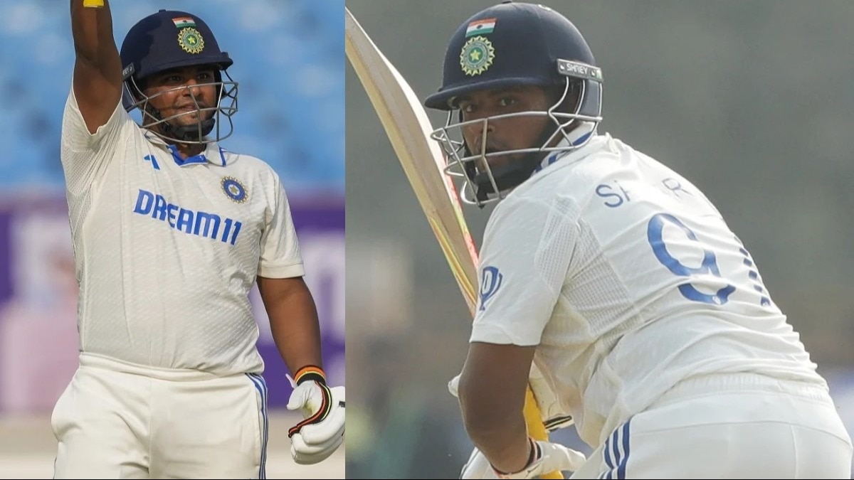 इंग्लैंड के खिलाफ राजकोट टेस्ट में सरफराज खान.