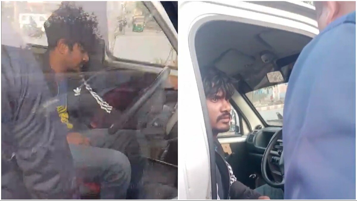 सुबह पुलिस ने मौके पर पहुंचकर चोर को कार से निकालकर किया गिरफ्तार.