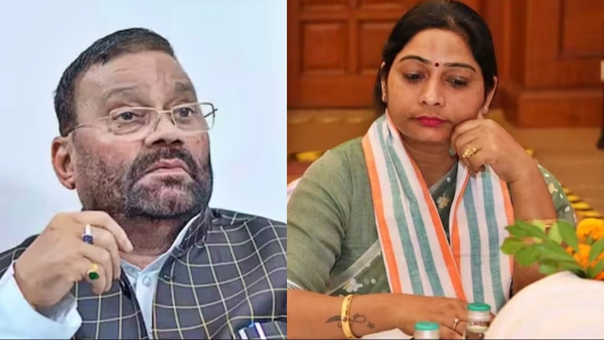 स्वामी प्रसाद मौर्य और उनकी बेटी संघमित्रा (फ़ाइल फोटो) 