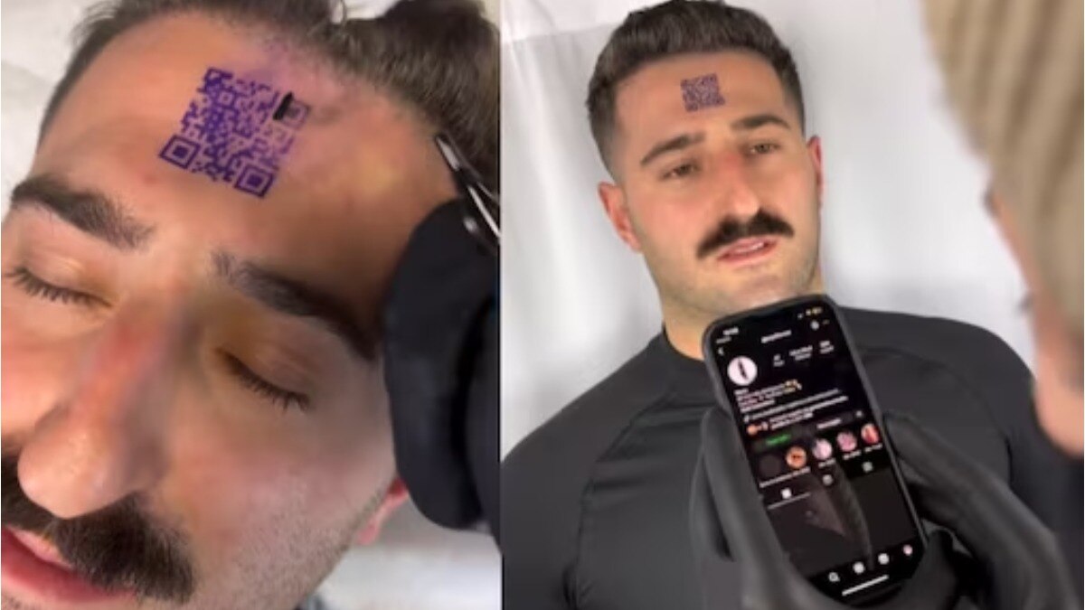 माथे पर QR कोड टैटू करवाने वाले का कारण सुन, आप जरूर पीट लेंगे अपना सिर: Video 