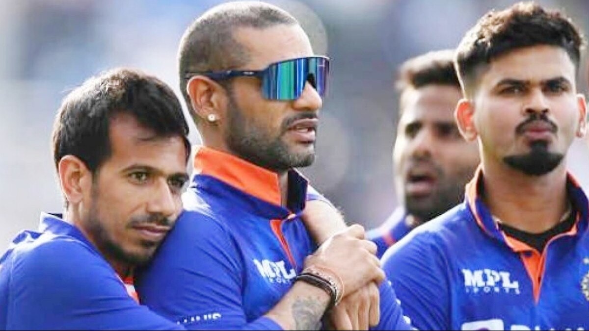 युजवेंद्र चहल, शिखर धवन और श्रेयस अय्यर.