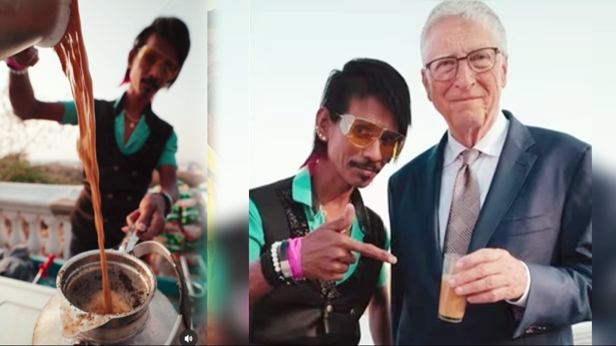 नागपुर के मशहूर डॉली चायवाला की चाय पीते हुए बिल गेट्स. 