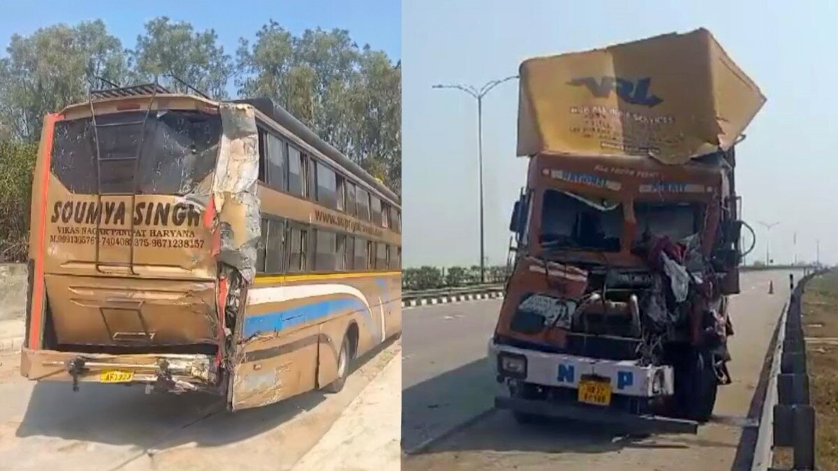 ट्रक ने बस को मारी टक्कर दो की मौत 