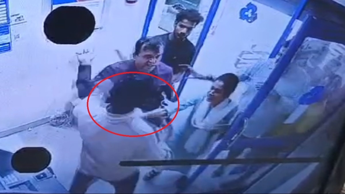 मारपीट का सीसीटीवी फुटेज