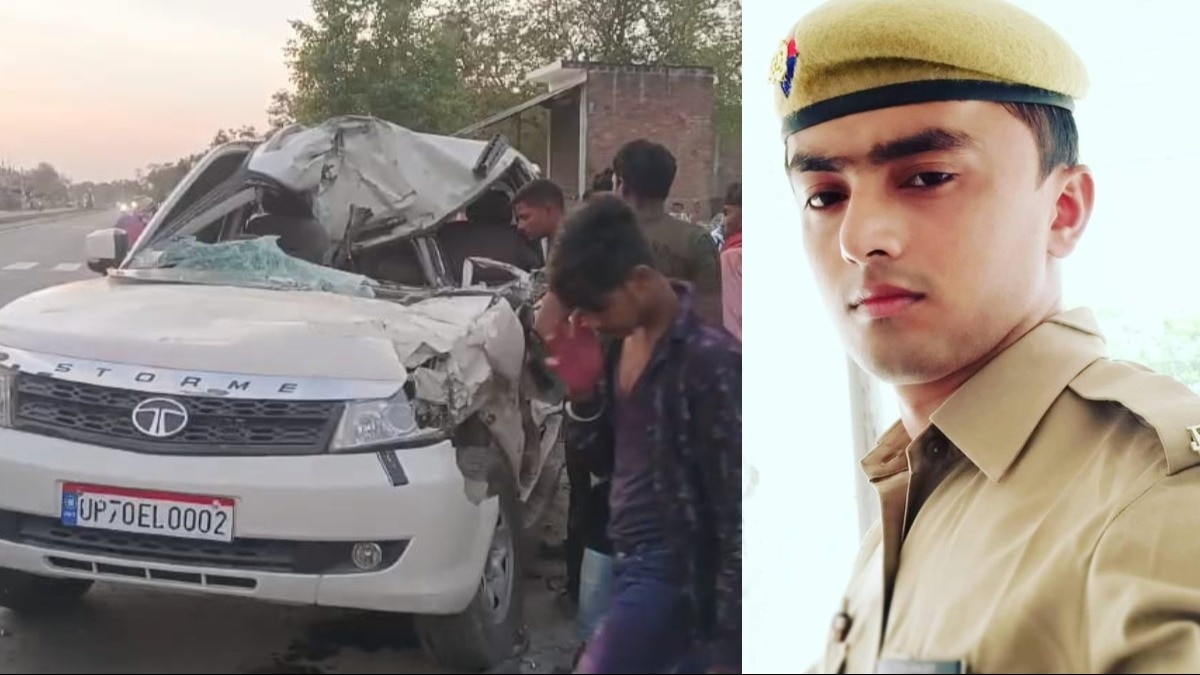 कौशांबी सड़क हादसे में एक पुलिस की मौत.