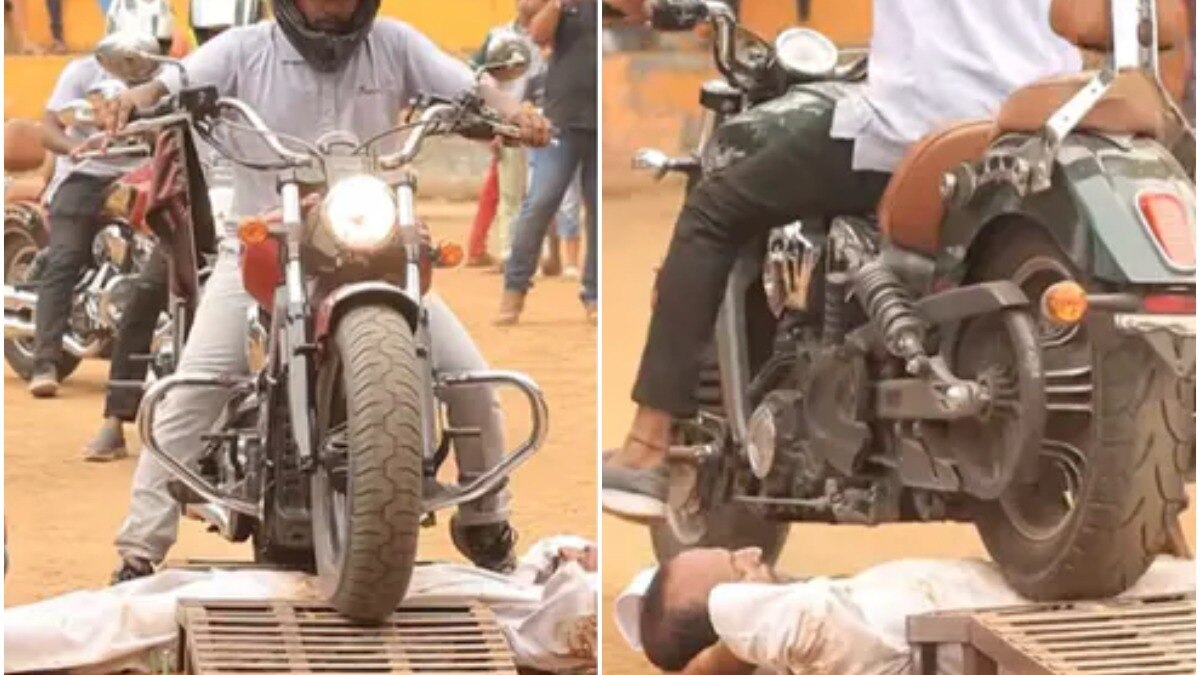 जमीन पर लेटा शख्स, ऊपर से 376 बार गुजरीं बाइक, बदले में मिला ये बड़ा मुकाम- VIDEO